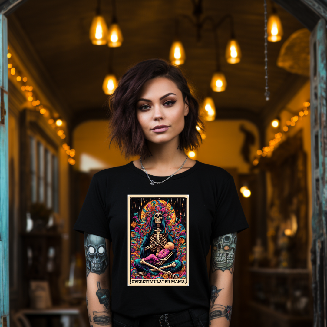 The Overstimulated Mama Tarot Card - Unisex T-Shirt