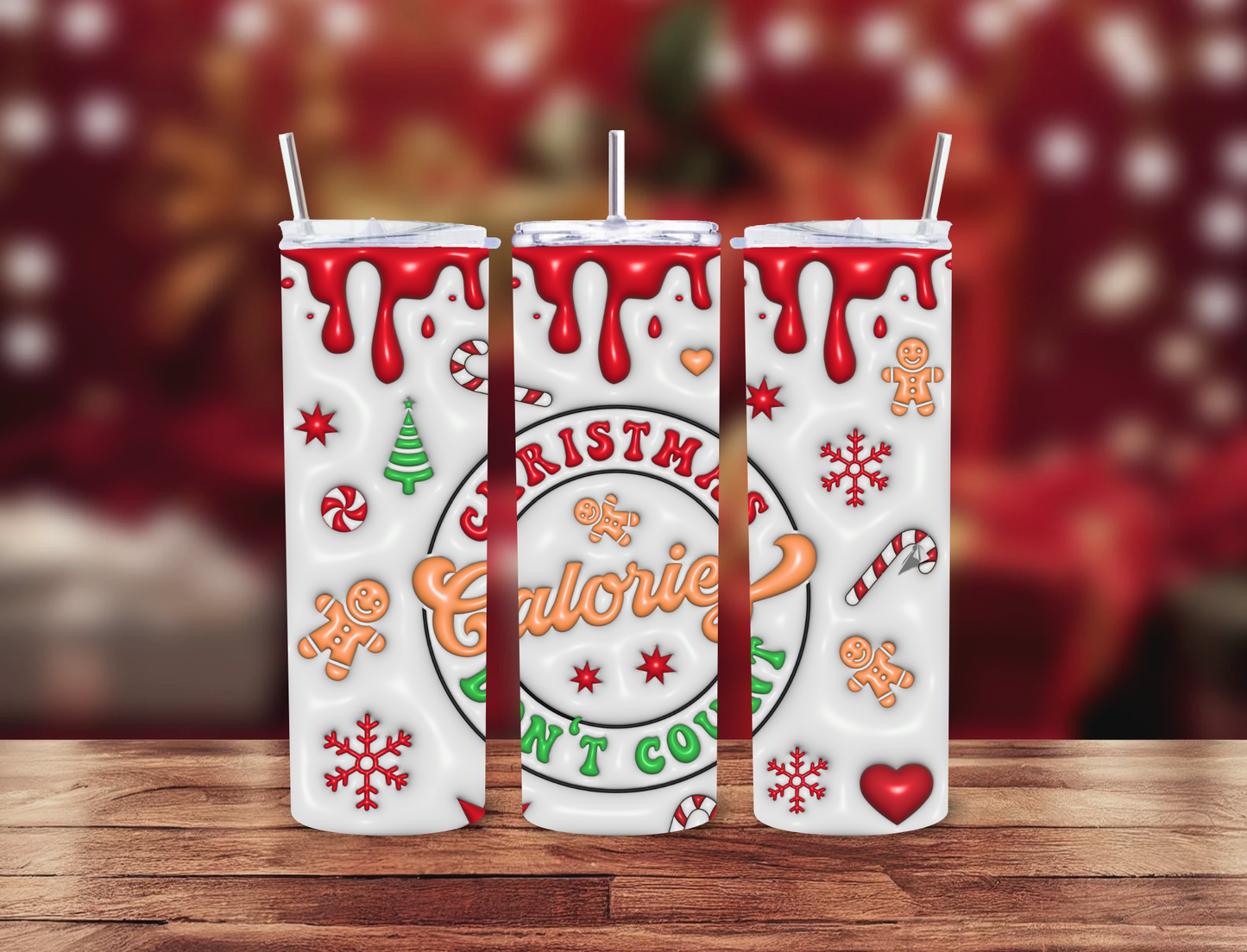 Christmas Calories Don't Count - 20oz Stainless Steel Tumbler