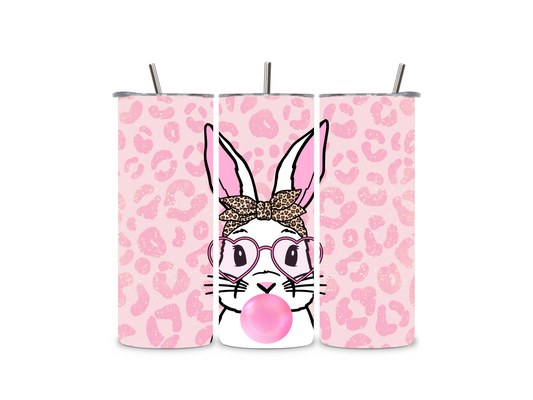 Leopard Print Easter Bunny Tumbler - 20oz Tumbler